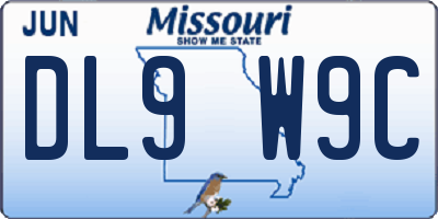 MO license plate DL9W9C