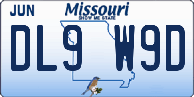 MO license plate DL9W9D