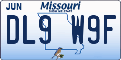 MO license plate DL9W9F