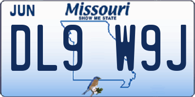 MO license plate DL9W9J
