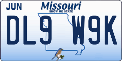 MO license plate DL9W9K