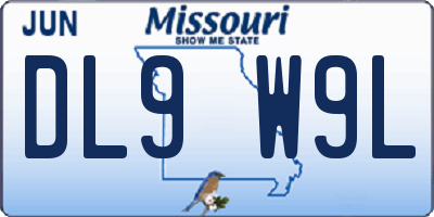 MO license plate DL9W9L