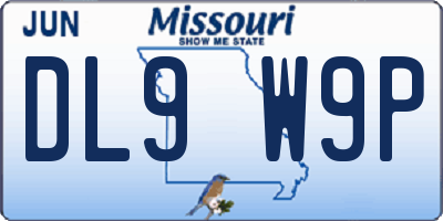 MO license plate DL9W9P