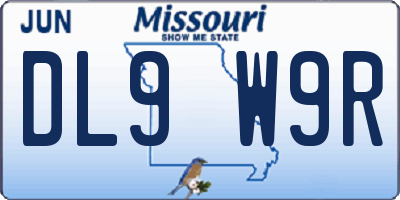 MO license plate DL9W9R