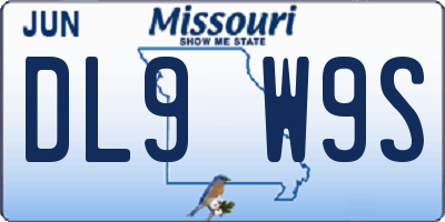 MO license plate DL9W9S