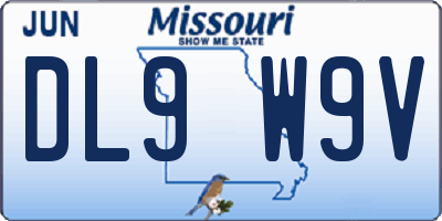 MO license plate DL9W9V