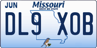 MO license plate DL9X0B