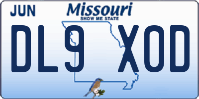 MO license plate DL9X0D