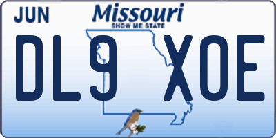 MO license plate DL9X0E