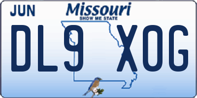 MO license plate DL9X0G