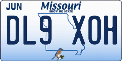MO license plate DL9X0H