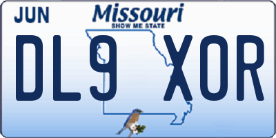 MO license plate DL9X0R