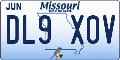 MO license plate DL9X0V