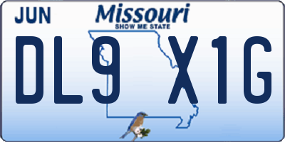 MO license plate DL9X1G