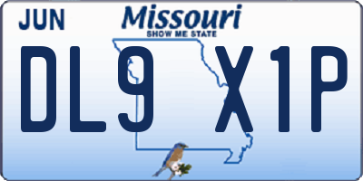 MO license plate DL9X1P