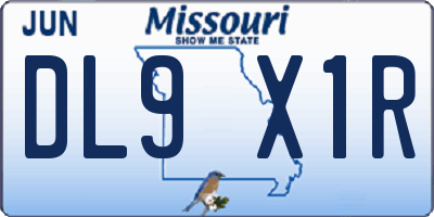 MO license plate DL9X1R