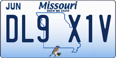 MO license plate DL9X1V