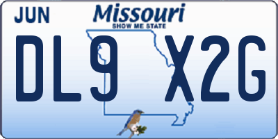 MO license plate DL9X2G