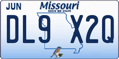 MO license plate DL9X2Q