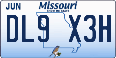 MO license plate DL9X3H