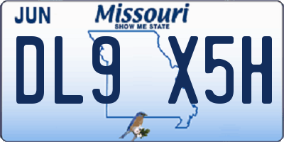 MO license plate DL9X5H