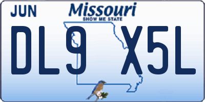 MO license plate DL9X5L
