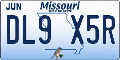 MO license plate DL9X5R