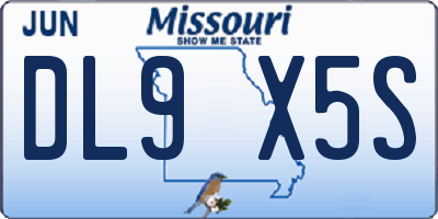 MO license plate DL9X5S