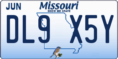 MO license plate DL9X5Y