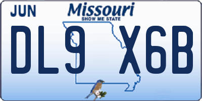 MO license plate DL9X6B
