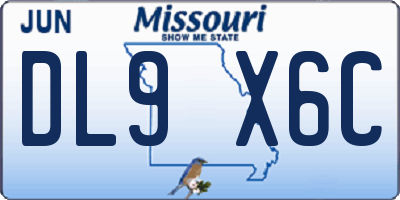 MO license plate DL9X6C