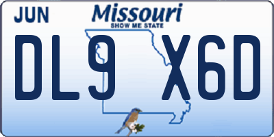 MO license plate DL9X6D