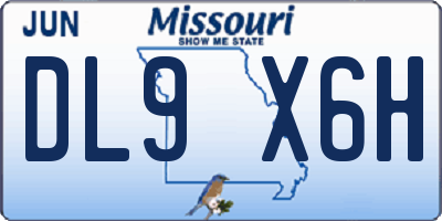 MO license plate DL9X6H