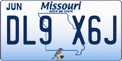 MO license plate DL9X6J