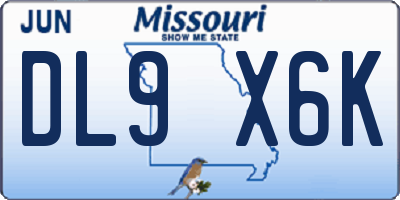 MO license plate DL9X6K