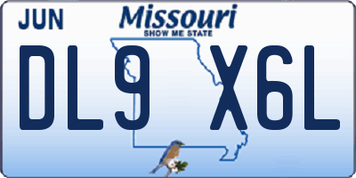 MO license plate DL9X6L