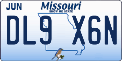 MO license plate DL9X6N