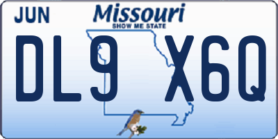 MO license plate DL9X6Q