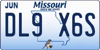 MO license plate DL9X6S