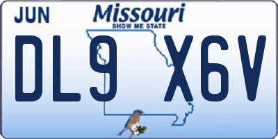 MO license plate DL9X6V