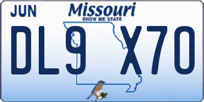 MO license plate DL9X7O