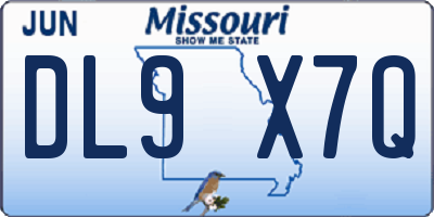 MO license plate DL9X7Q