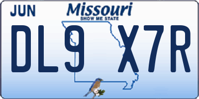 MO license plate DL9X7R