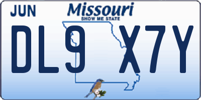MO license plate DL9X7Y