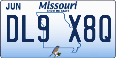 MO license plate DL9X8Q