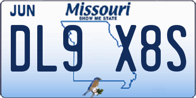 MO license plate DL9X8S