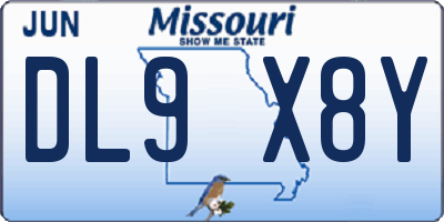 MO license plate DL9X8Y