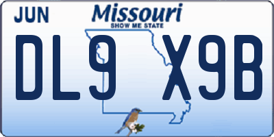 MO license plate DL9X9B