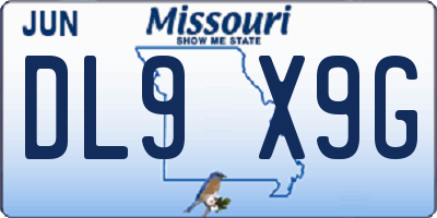 MO license plate DL9X9G