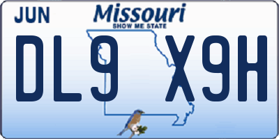 MO license plate DL9X9H